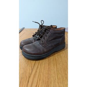 Footprints by Birkenstock Vintage Y2K Brown Leather Lace Up Ankle Boots Mens 42
